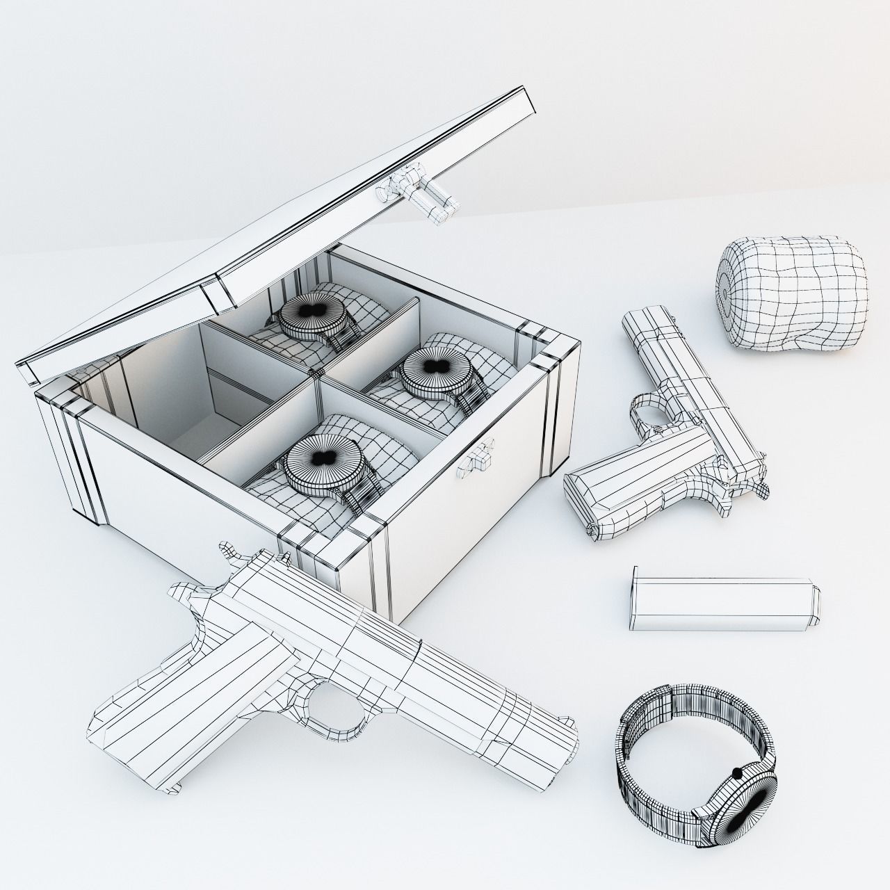 MVMT Colt-M1911 Low-poly 3D model_4