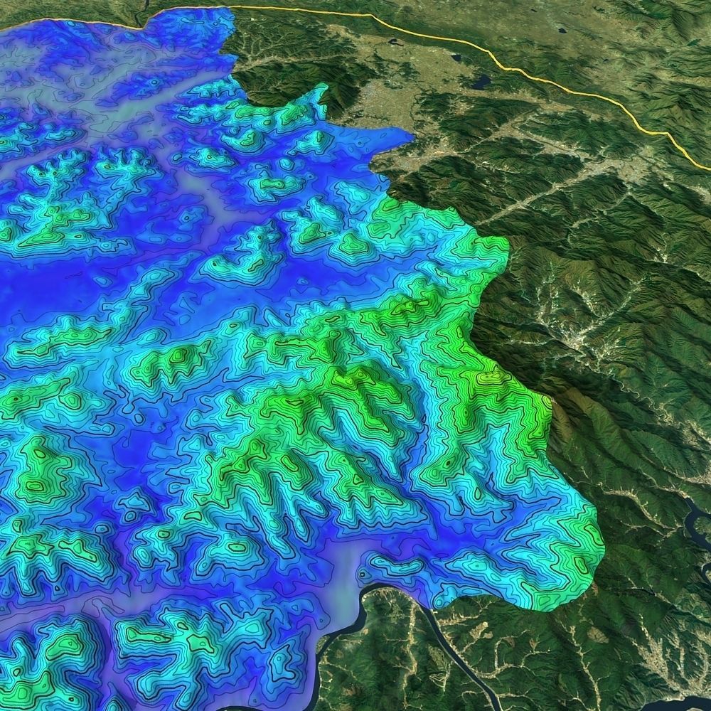 Korean Peninsula satellite map 3D model_7
