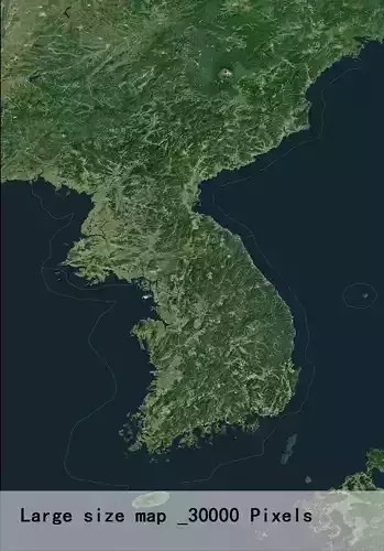Korean Peninsula satellite map