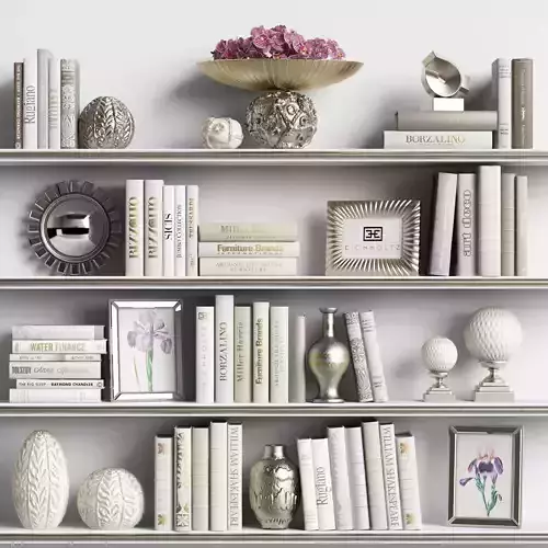 Decor Set 9 shelf with books and flowers