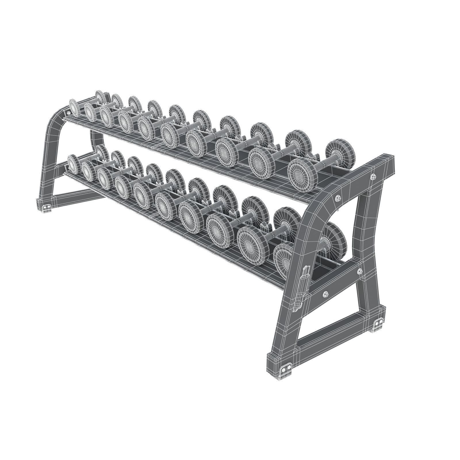 Technogym - Free Weight - Urethane Dumbbells 3D model_8