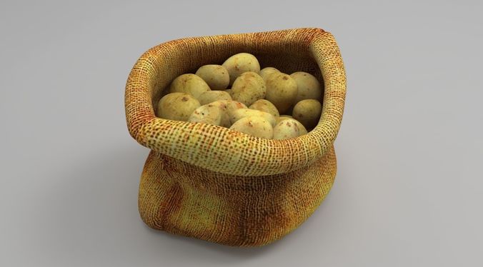 Potato sack Low-poly 3D model