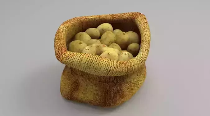 Potato sack Low-poly 3D model