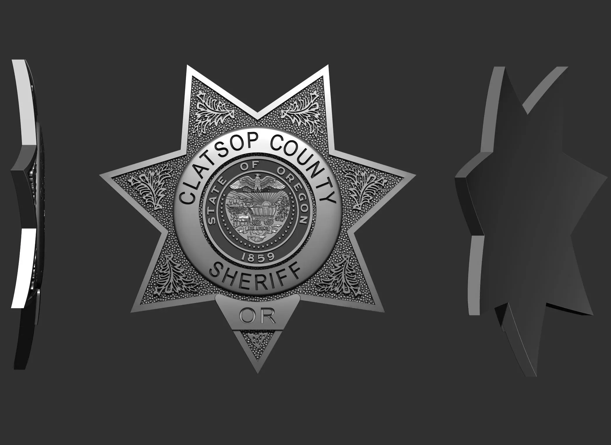 Sheriff badge Oregon 3d print 3D print model