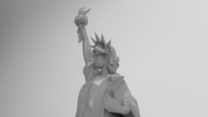 Statue of Liberty triangulated low poly 3D print model