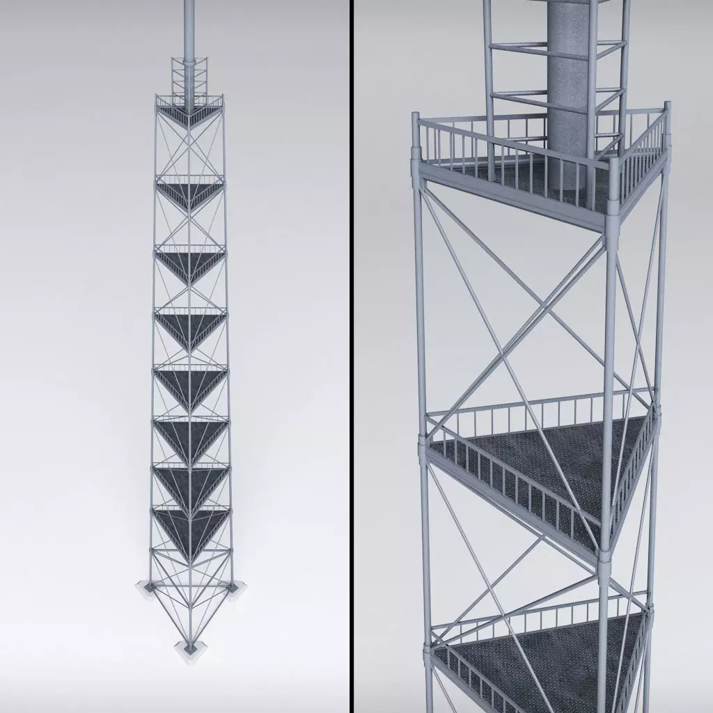 Scaffolding radio tower power 3D model_0