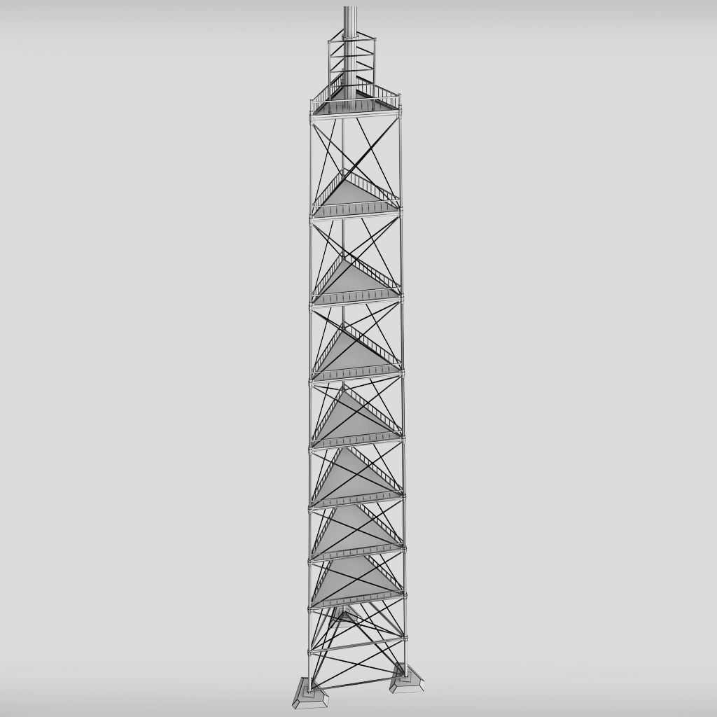 Scaffolding radio tower power 3D model_6
