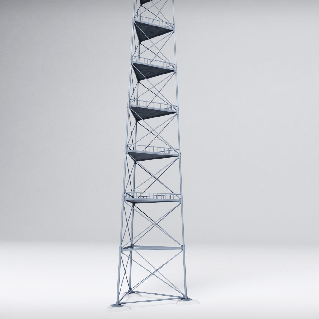 Scaffolding radio tower power 3D model_3