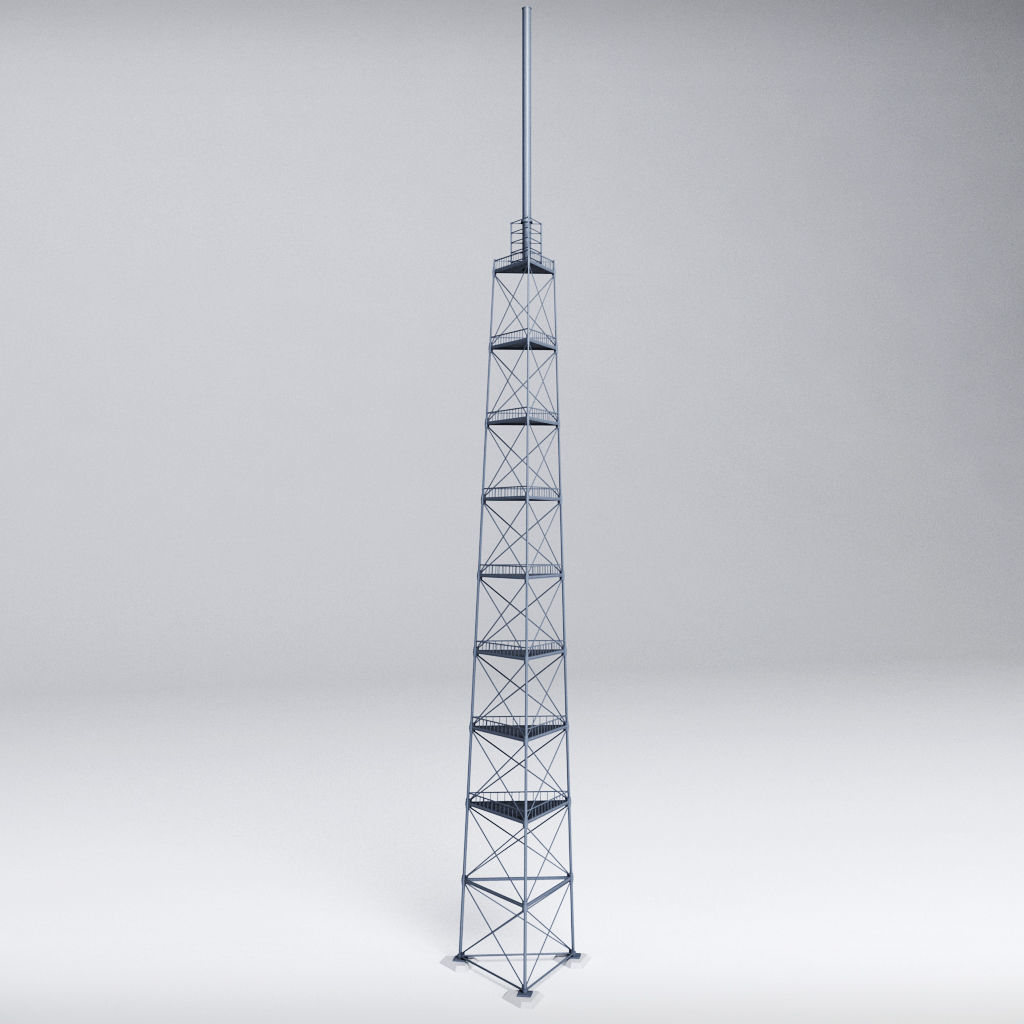 Scaffolding radio tower power 3D model_4
