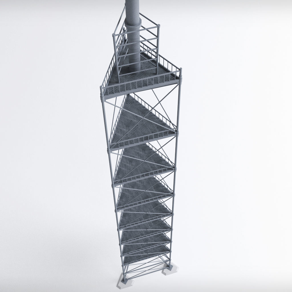 Scaffolding radio tower power 3D model_1