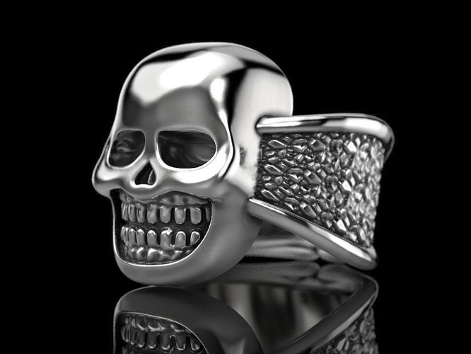 Biker ring with a skull Free 3D print model