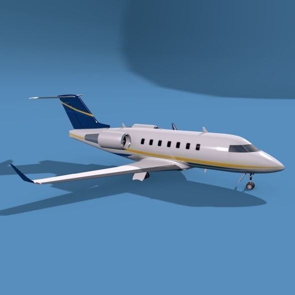 Bombardier Challenger 600 private jet 3D model_4