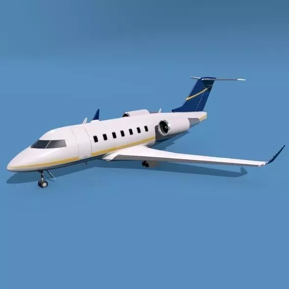 Bombardier Challenger 600 private jet 3D model_0