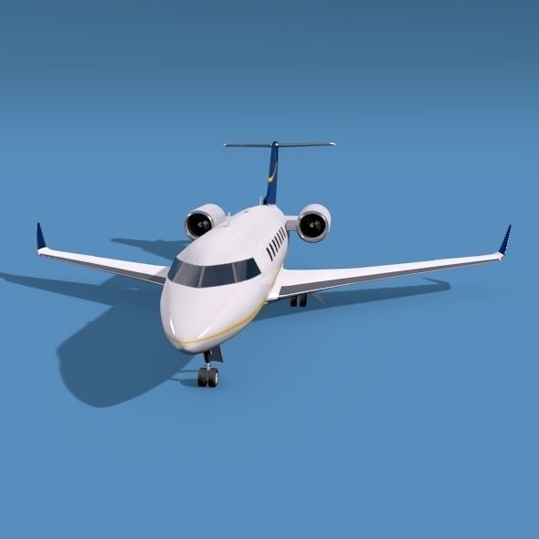 Bombardier Challenger 600 private jet 3D model_2