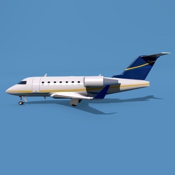 Bombardier Challenger 600 private jet 3D model_1