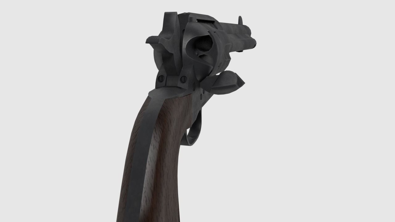 revolver 45  caliber Low-poly 3D model_2