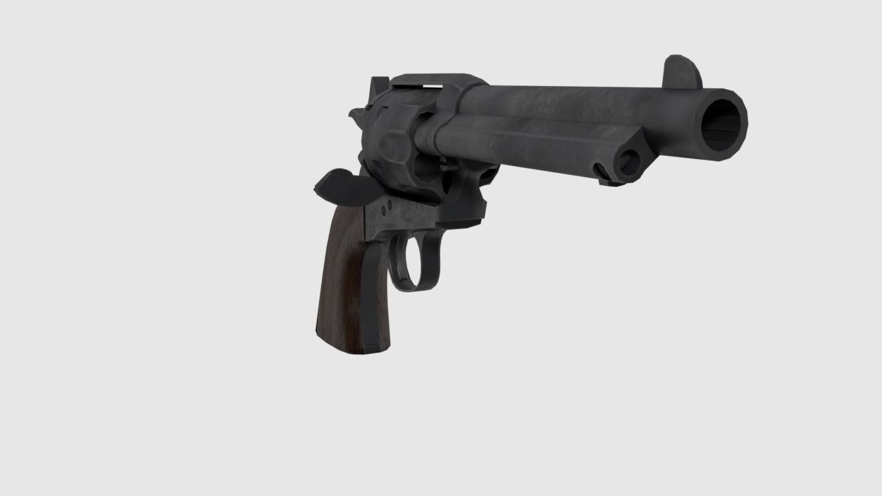 revolver 45  caliber Low-poly 3D model_1