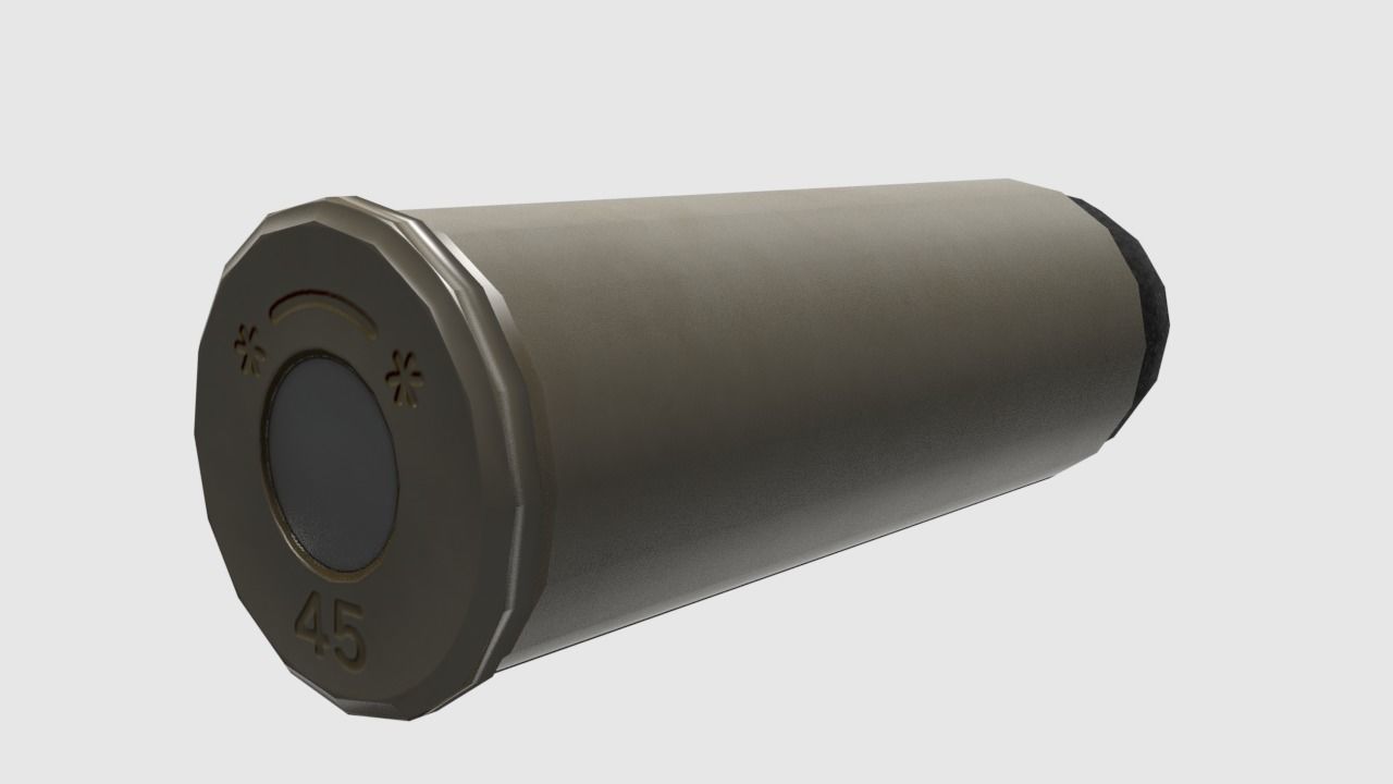 revolver 45  caliber Low-poly 3D model_7