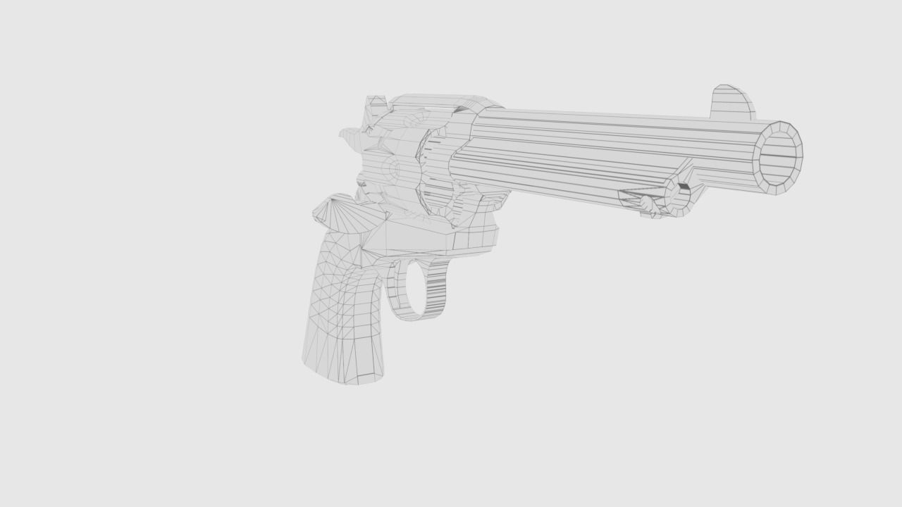 revolver 45  caliber Low-poly 3D model_4
