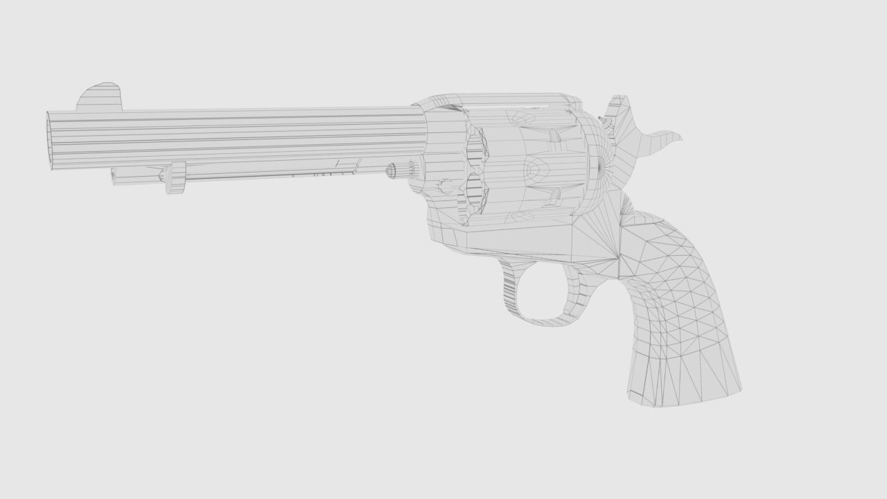revolver 45  caliber Low-poly 3D model_5