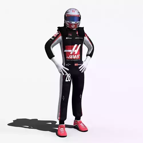 Kevin Magnussen 2017 Low-poly 3D model