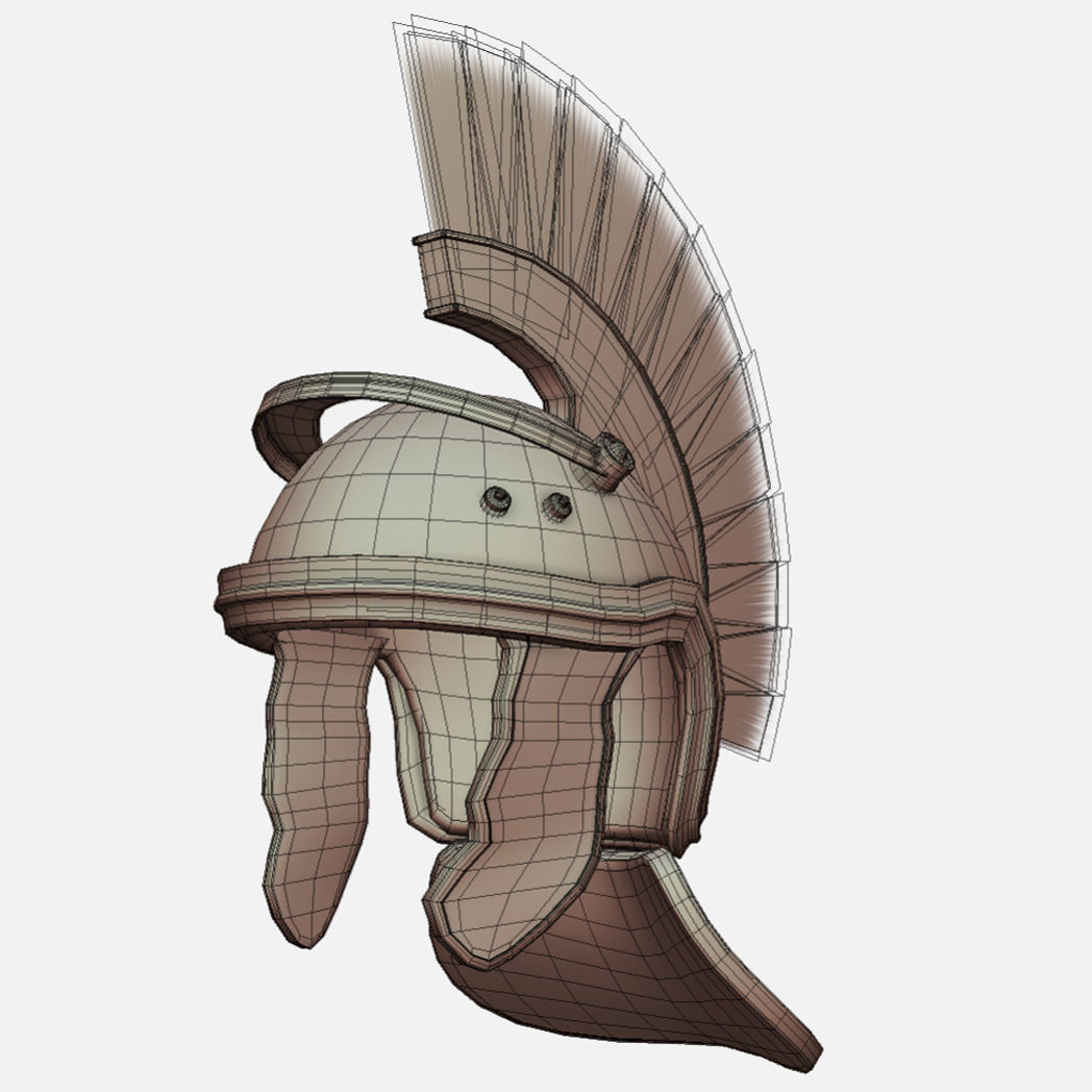 Roman Centurion Helmet Low-poly 3D model_5