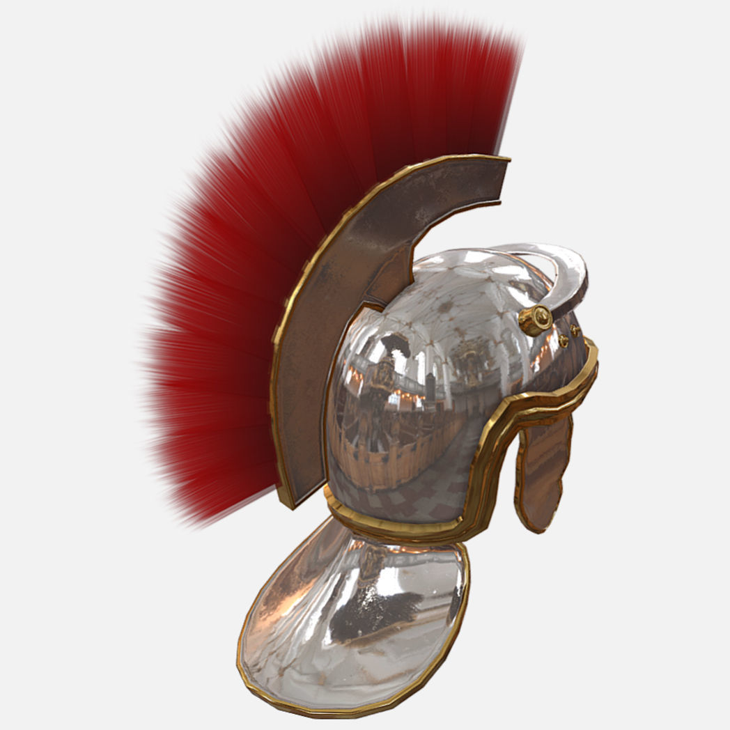 Roman Centurion Helmet Low-poly 3D model_3