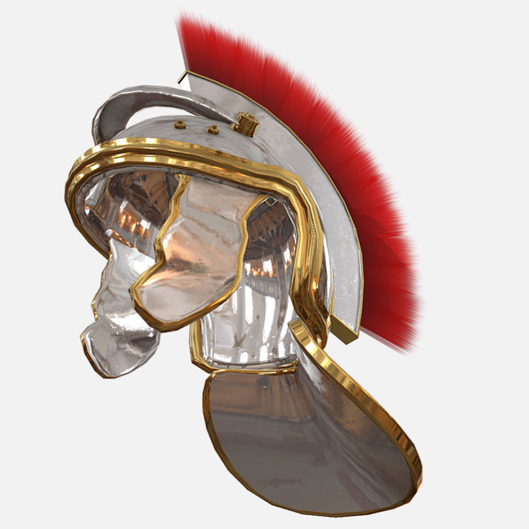 Roman Centurion Helmet Low-poly 3D model_2
