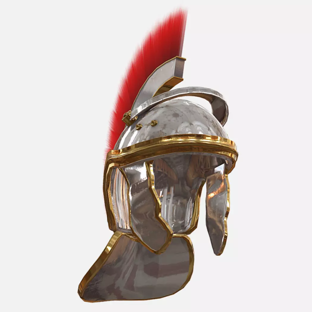 Roman Centurion Helmet Low-poly 3D model_0