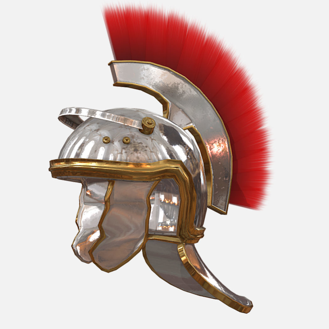 Roman Centurion Helmet Low-poly 3D model_1