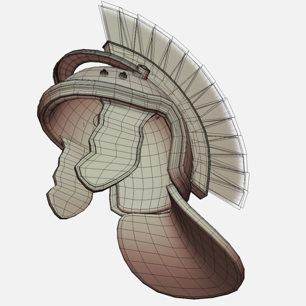 Roman Centurion Helmet Low-poly 3D model_6