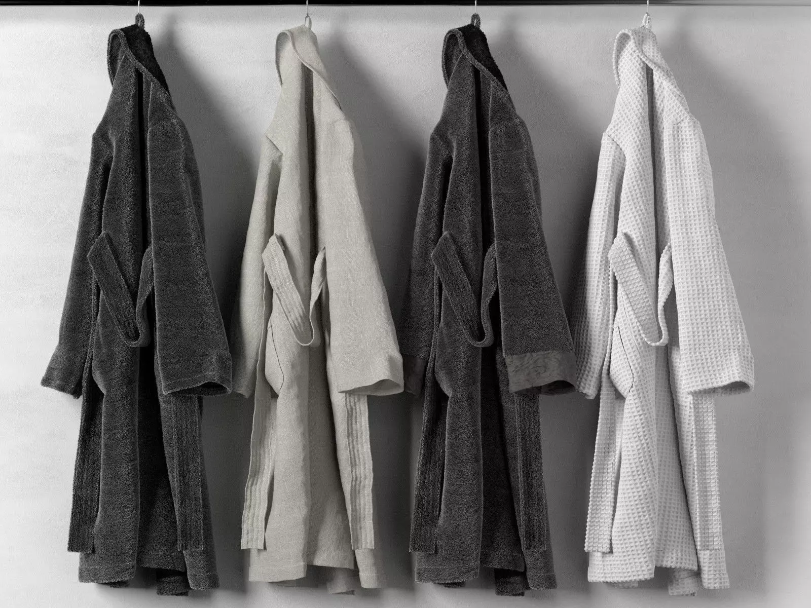 Hanging Bathrobes 3D model_0