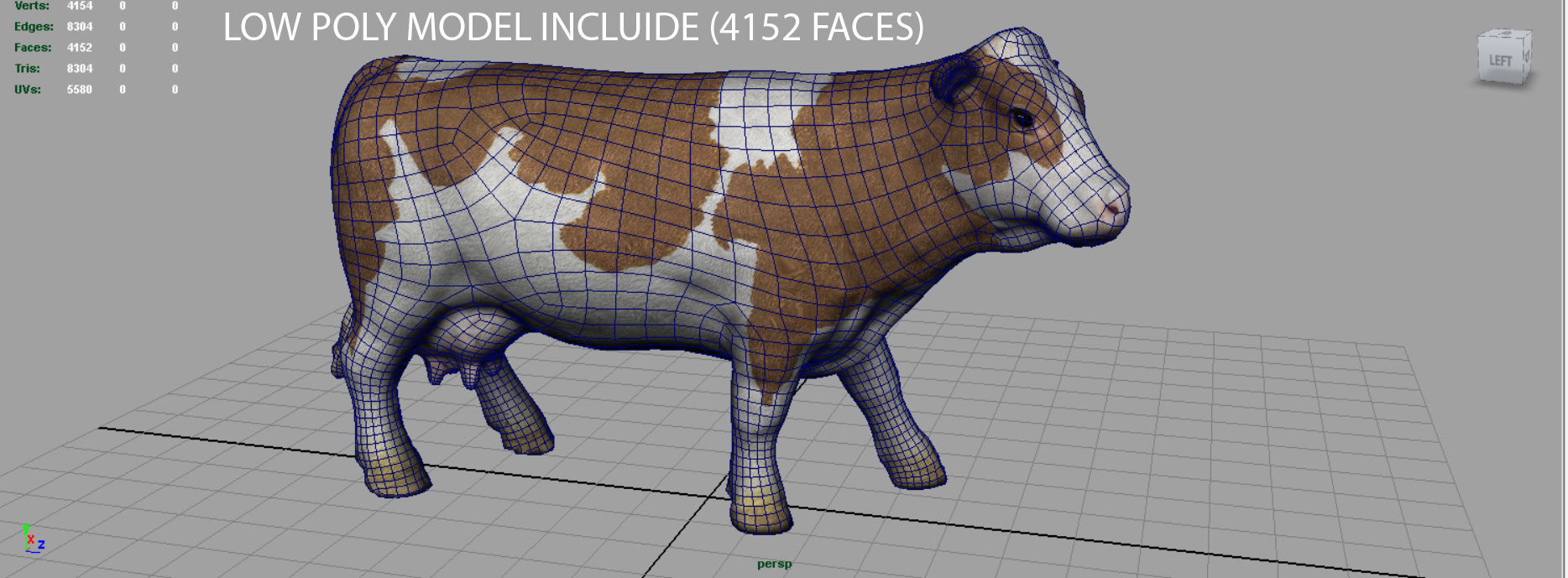 Farm Animals Collection Pack Low-poly 3D model_10