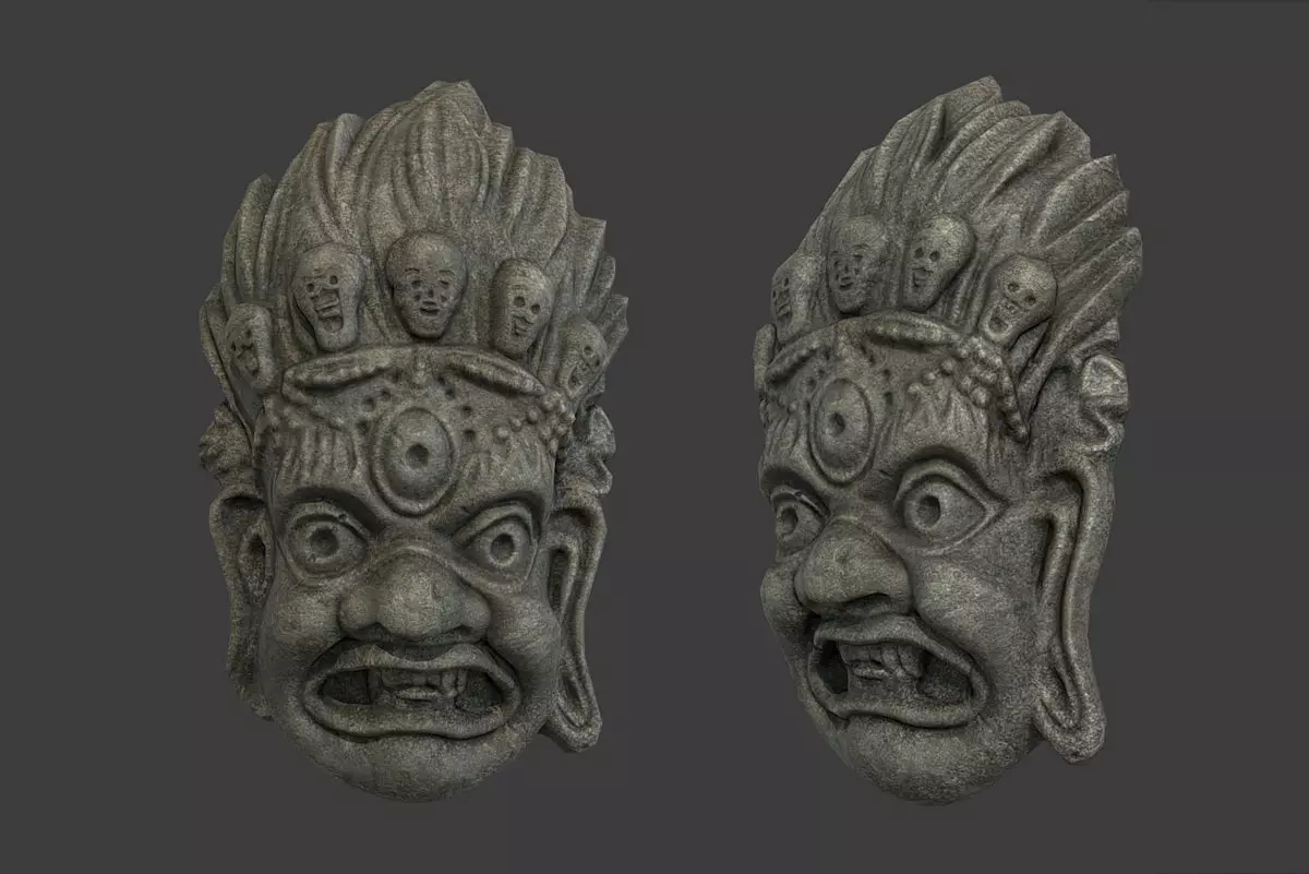 Mayan Tribal Mask Low-poly 3D model