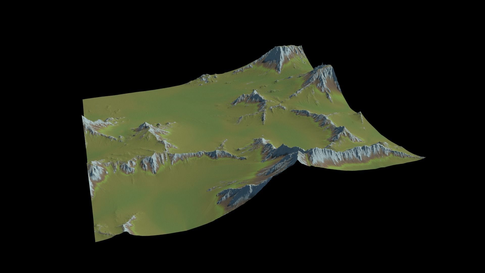 Grassy Mountain Landscape 3D model_3