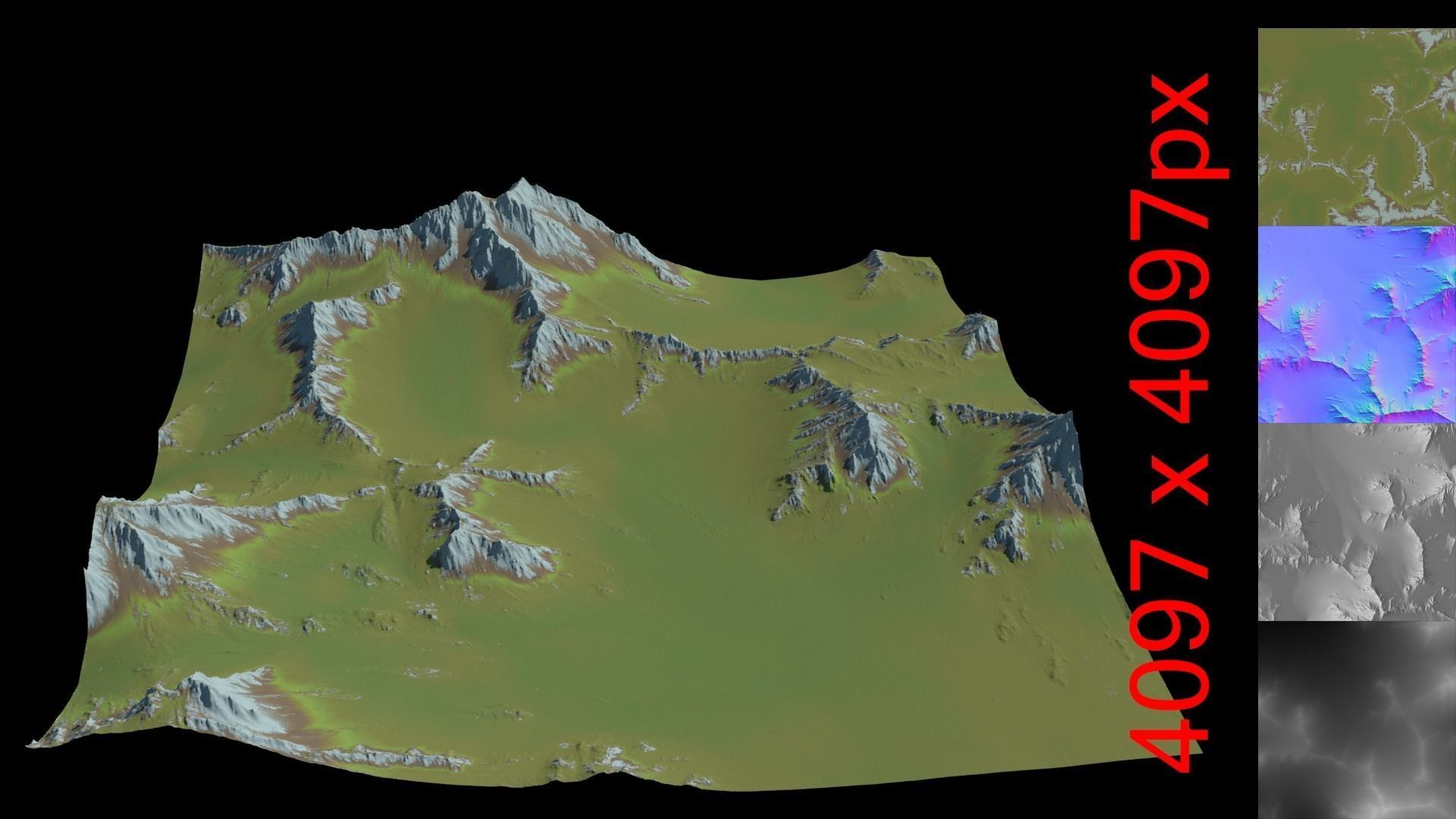 Grassy Mountain Landscape 3D model_0