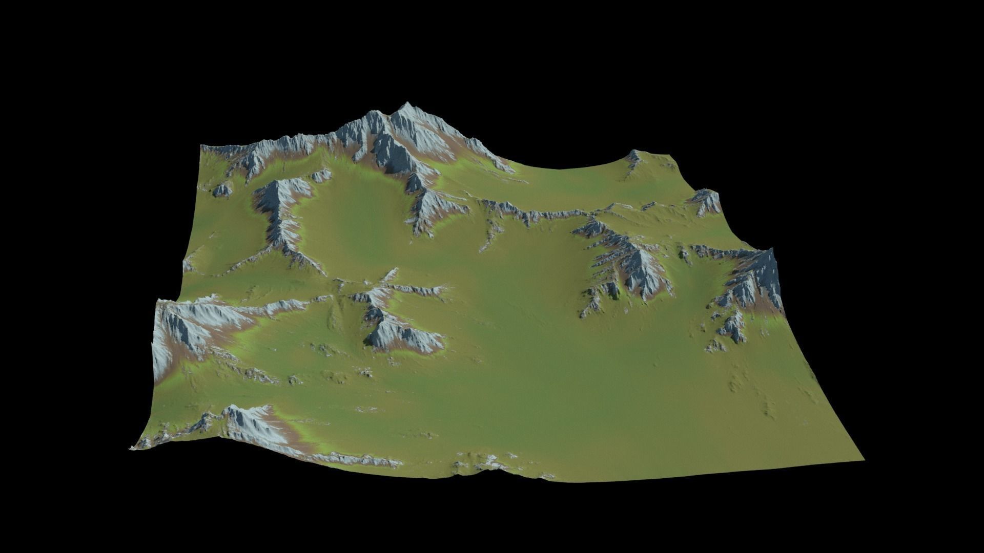 Grassy Mountain Landscape 3D model_1