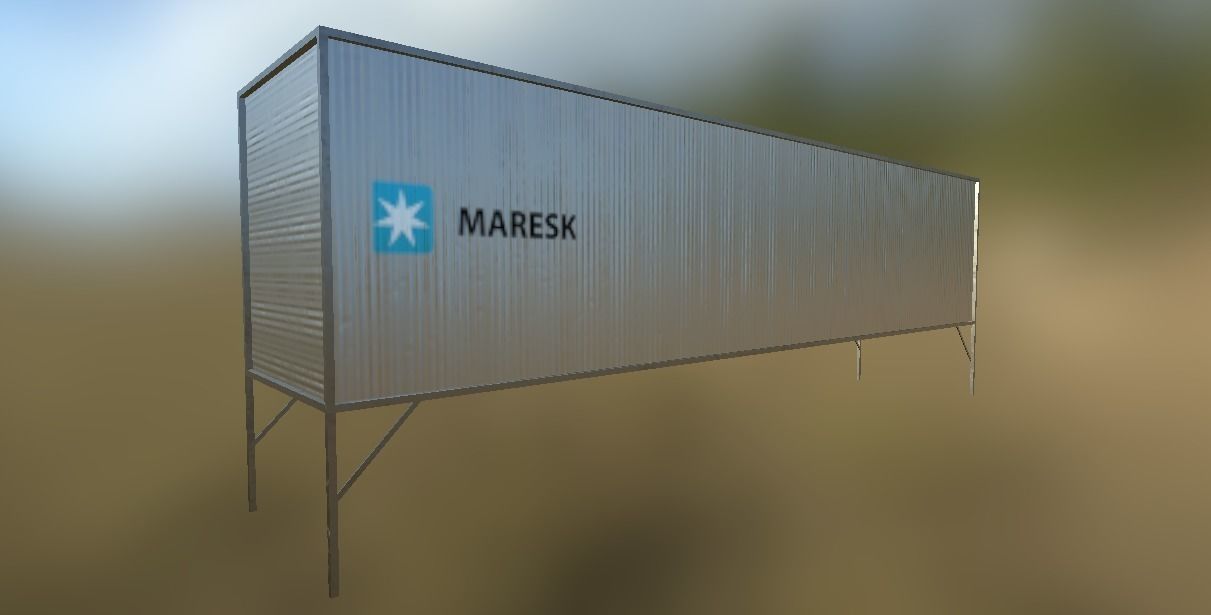 Logistic container  Free low-poly 3D model_0