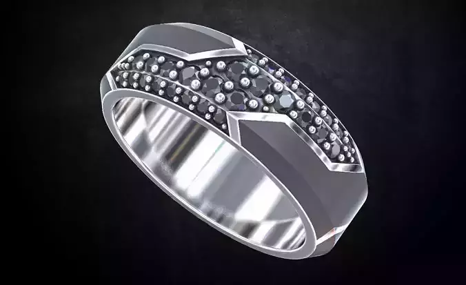 Ring for men with stones for enamel 191