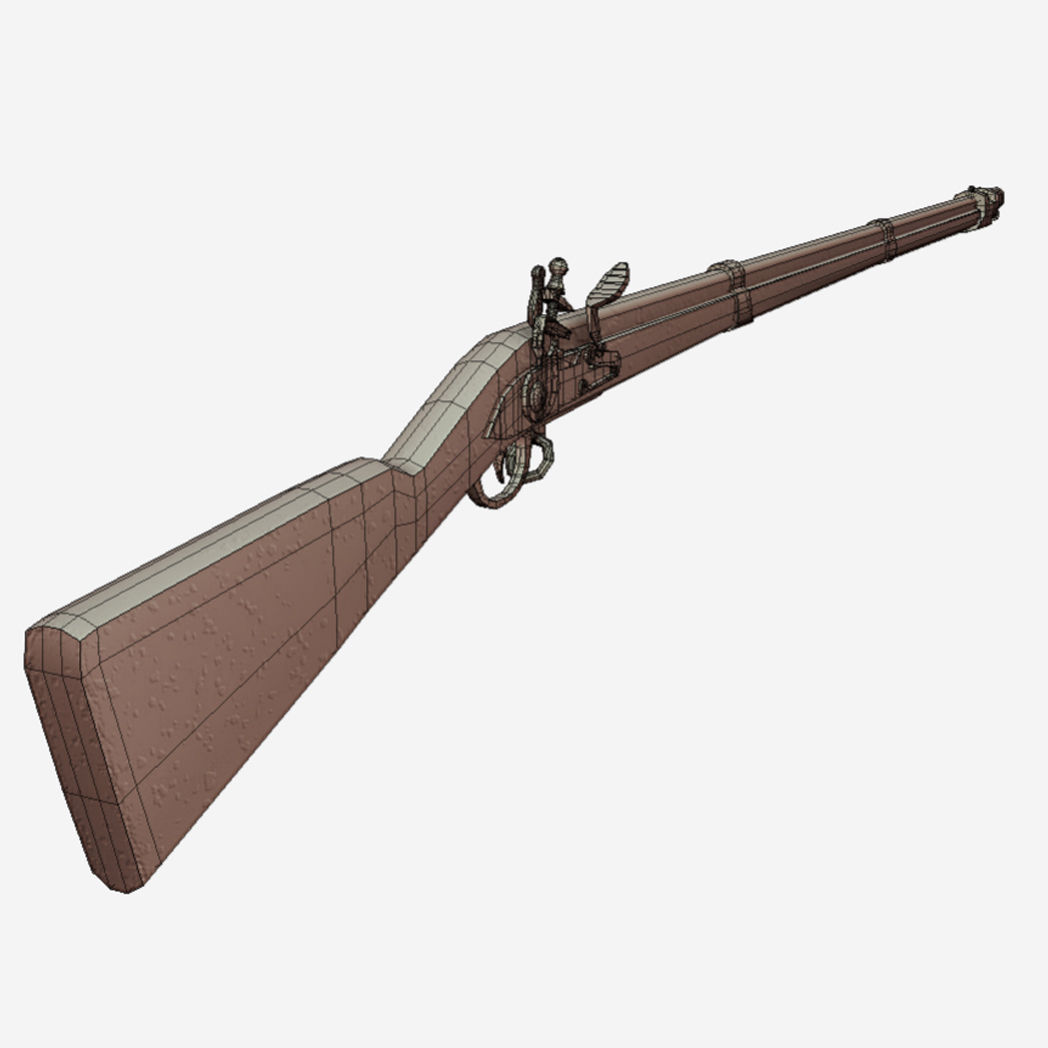 Muskets and Rifles Collection Low-poly 3D model_31