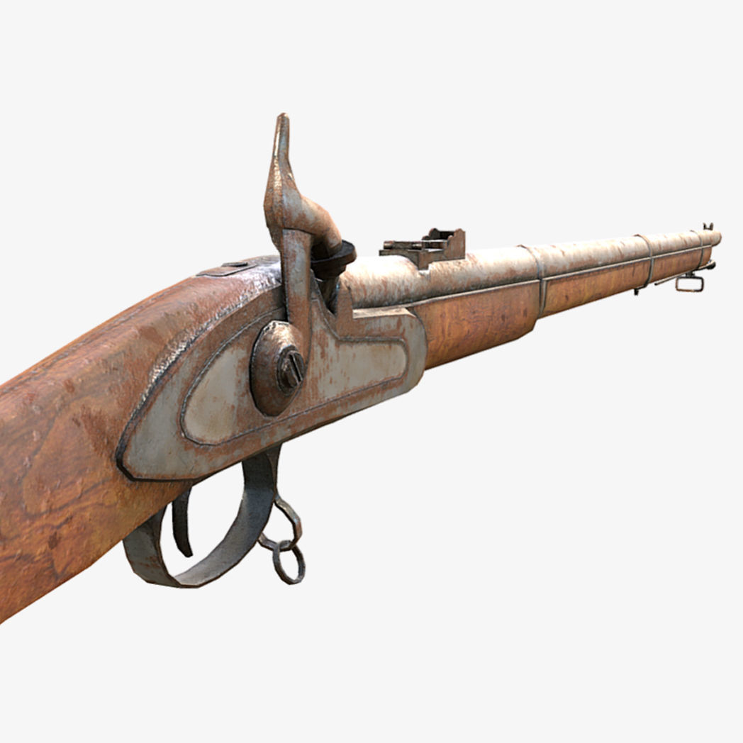 Muskets and Rifles Collection Low-poly 3D model_23
