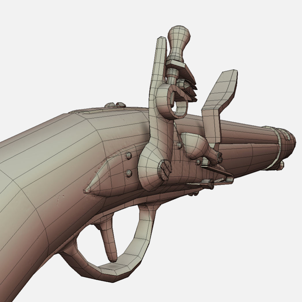 Muskets and Rifles Collection Low-poly 3D model_6