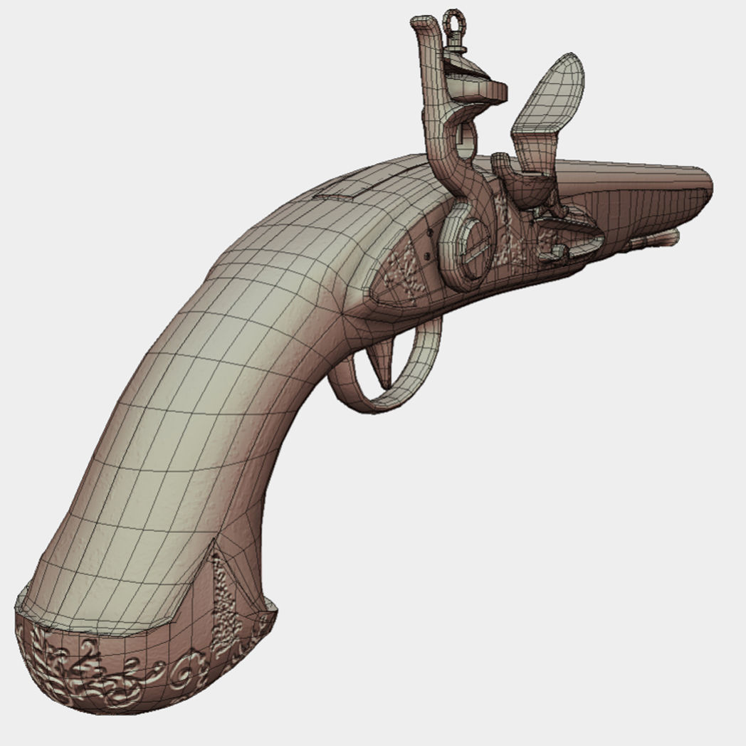 Muskets and Rifles Collection Low-poly 3D model_16