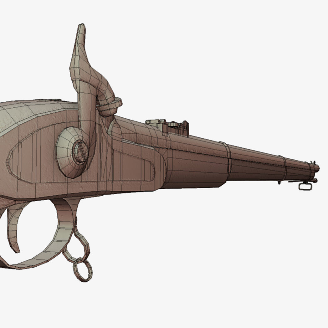Muskets and Rifles Collection Low-poly 3D model_25