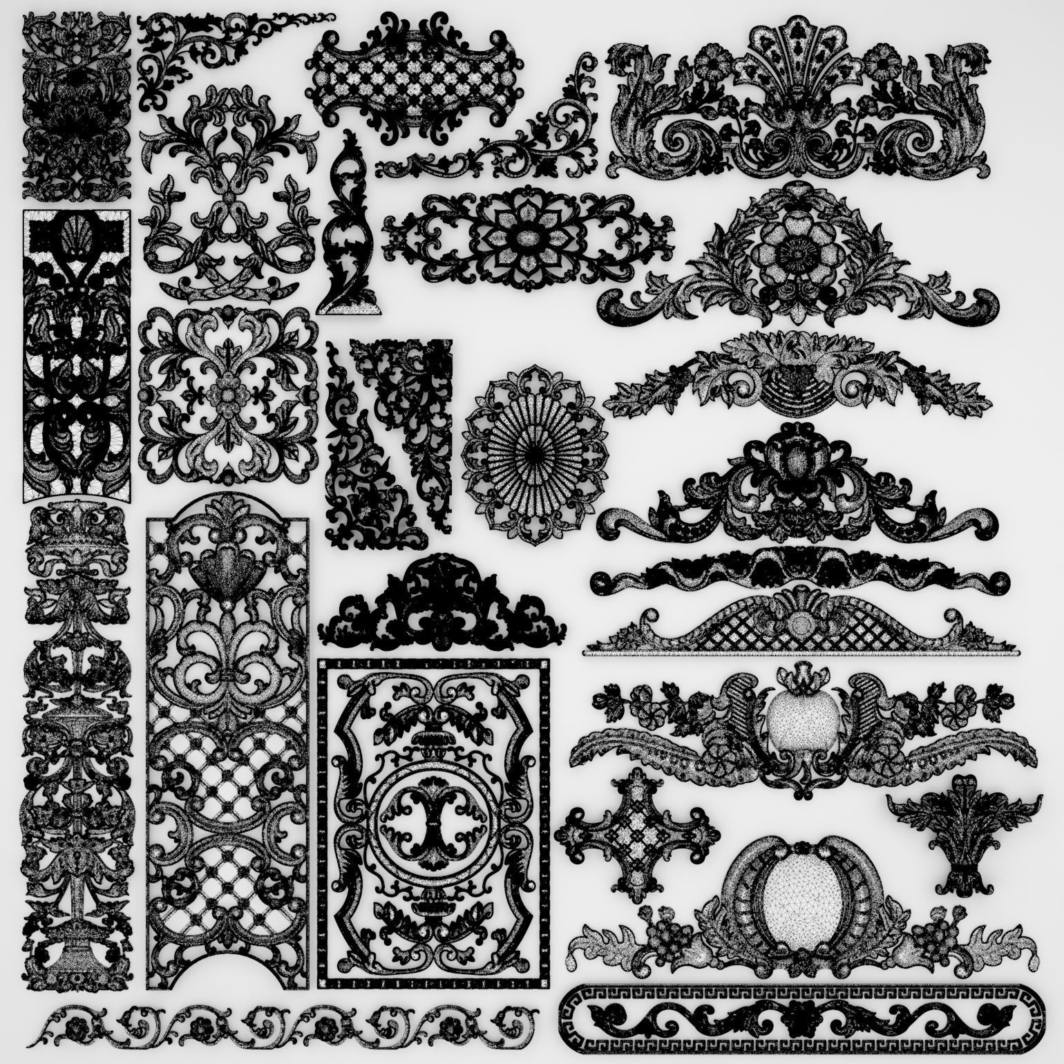 Cartouches SET35 3D model_6