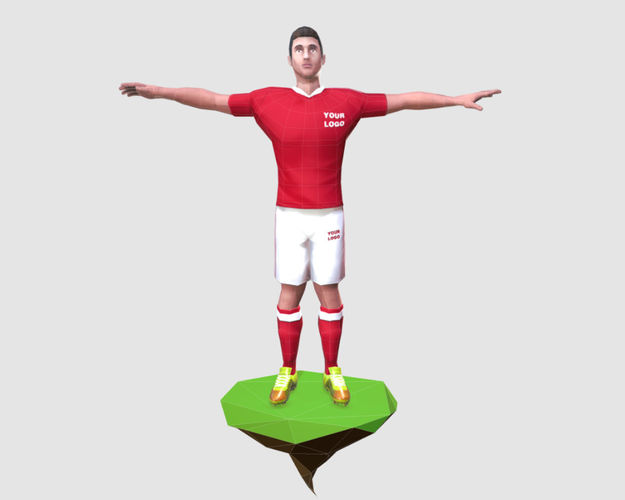 Soccer Player Low-poly 3D model