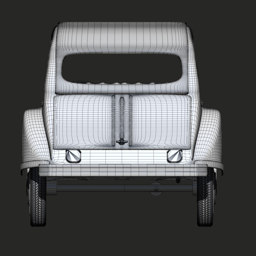 Old machine Citroen high poly model plus ready for print 3D print model_4