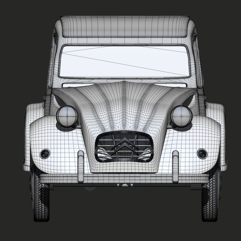 Old machine Citroen high poly model plus ready for print 3D print model_2
