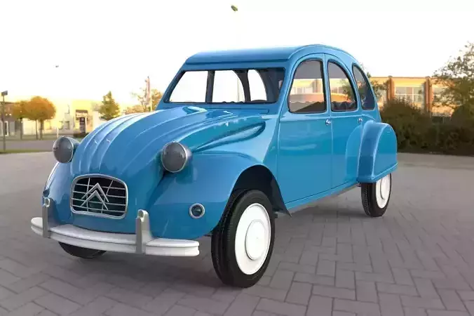 Old machine Citroen high poly model plus ready for print 3D print model