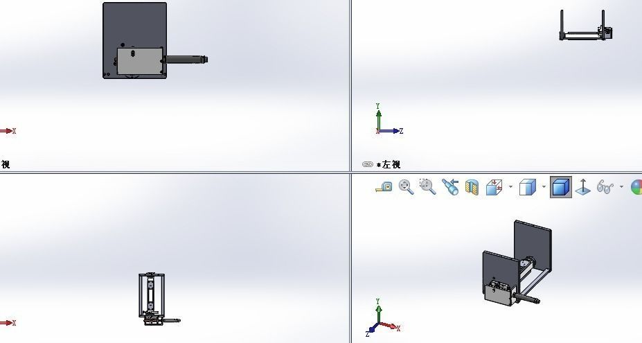 Cylinder driving rack and pinion rotating mechanism 3D model_3